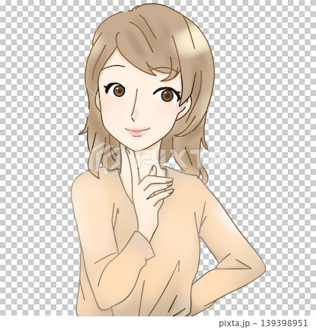 笑顔で話す若い女性のイラスト 美容・ライフスタイル 笑顔で話す若い女性のイラスト 美容・ライフスタイル 139398951