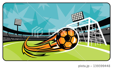 Soccer tournament event promotion banner punchy style have blank space. 139399448
