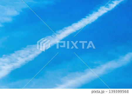 Traces airplane blue sky clouds background abstract lines stripes pattern Traces airplane blue sky clouds background abstract lines stripes pattern 139399568