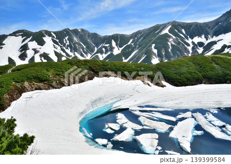 立山室堂の残雪のみくりが池 139399584