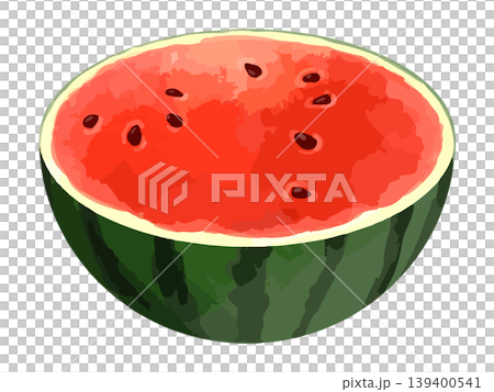 西瓜切成兩半 139400541