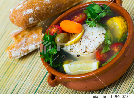 Recipe of fisher soup from merluccius 139400780