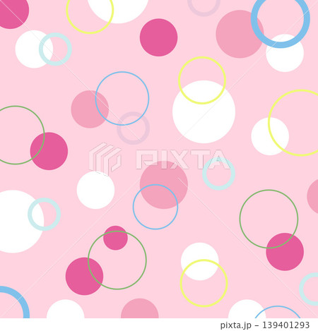 Vector illustration of circle patterns on pastel pink background for wallpaper, backdrop, fabric print, textile, garment, poster, postcard, print, clothes, texture, decorations, book cover design 139401293