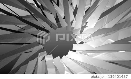 アブストラクト　組み合わさった金属状の破片の背景　CG 139401487