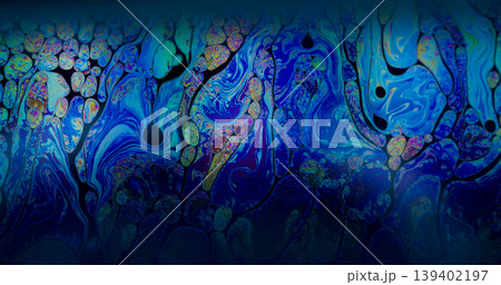 Gasoline rainbow. Paint mix. Defocused blue yellow purple colorful round oil texture chemical drop liquid spill on abstract dark black art background. Gasoline rainbow. Paint mix. Defocused blue yellow purple colorful round oil texture chemical drop liquid spill on abstract dark black art background. 139402197