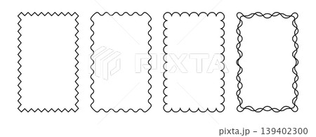 Frame set of standard ratio rectangles 3x5 with wavy, scallop, zigzag, double edges in vertical, mobile and portrait formats. Frame set of standard ratio rectangles 3x5 with wavy, scallop, zigzag, double edges in vertical, mobile and portrait formats. 139402300