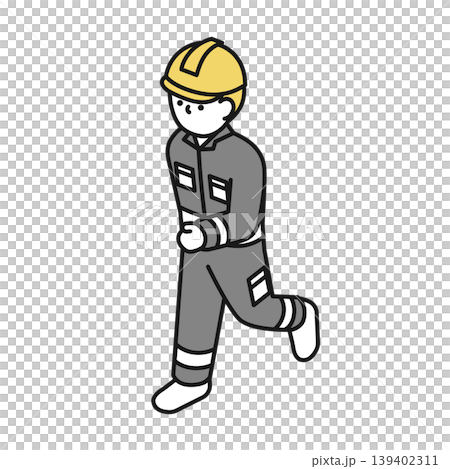 等距插畫:奔跑的工人 等距插畫:奔跑的工人 139402311