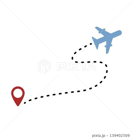 airplane travel route icon 139402509