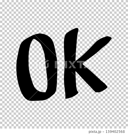 手描き風のOK文字イラスト 手描き風のOK文字イラスト 139402568