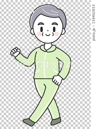 ウォーキングをするシニア男性 139402653