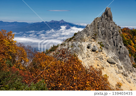 南アルプス・鳳凰三山・赤抜沢ノ頭から見る地蔵岳オベリスクと八ヶ岳 南アルプス・鳳凰三山・赤抜沢ノ頭から見る地蔵岳オベリスクと八ヶ岳 139403435