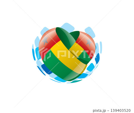 Patriotic heart wrapped in Guinea Bissau flag illustration Patriotic heart wrapped in Guinea Bissau flag illustration 139403520
