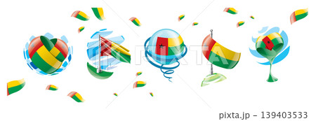 Vector set of the Guinea Bissau flag in various creative designs Vector set of the Guinea Bissau flag in various creative designs 139403533