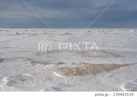 Surface of a frozen river Surface of a frozen river 139403539