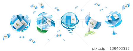 Vector set of the Guatemalan flag in various creative designs Vector set of the Guatemalan flag in various creative designs 139403555