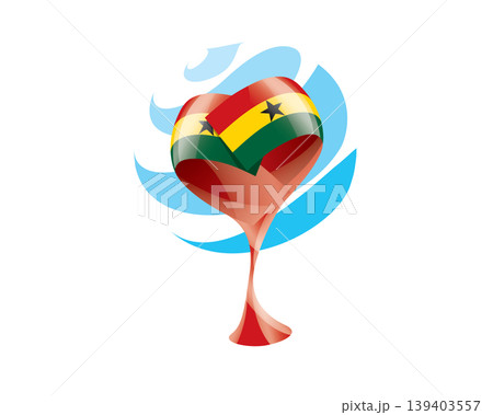 Floral emblem of the Ghana flag in the form of a heart 139403557