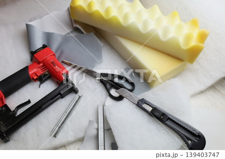 Essential Tools and Foam for Your Upholstery Projects and More 139403747