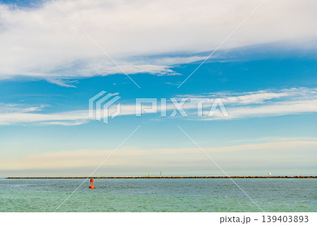 Sea horizon view. Cloudy sky and seascape at summer vacation. Skyscape with sea horizon. Calm horizon view at sea nature. Romantic summer vacation view on seascape Sea horizon view. Cloudy sky and seascape at summer vacation. Skyscape with sea horizon. Calm horizon view at sea nature. Romantic summer vacation view on seascape 139403893