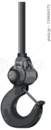 Industrial Crane Hook Vector Illustration in Dark Tones Industrial Crane Hook Vector Illustration in Dark Tones 139404373