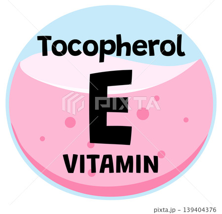 Vitamin E Tocopherol Icon in Flat Vector Style Vitamin E Tocopherol Icon in Flat Vector Style 139404376