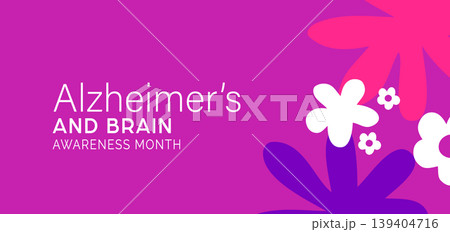 Alzheimer's and Brain Awareness Month in June with purple Design elements Alzheimer's and Brain Awareness Month in June with purple Design elements 139404716