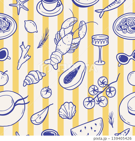 La dolce vita summer seamless pattern  139405426