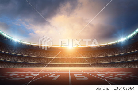 Running track with sunset 139405664