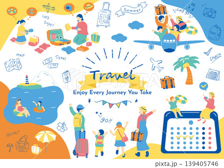 夏の旅行を楽しむ家族 夏の旅行を楽しむ家族 139405746
