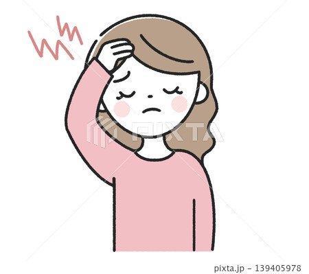 頭が痛い女性 139405978