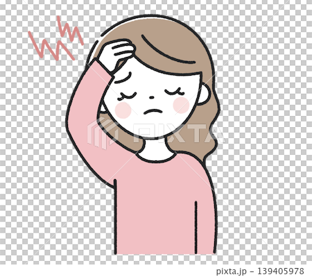 頭が痛い女性 139405978