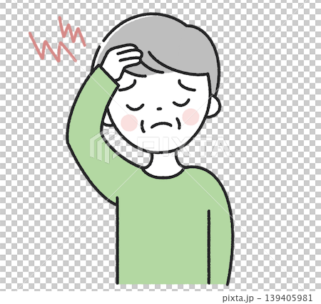 頭が痛いシニア男性 139405981