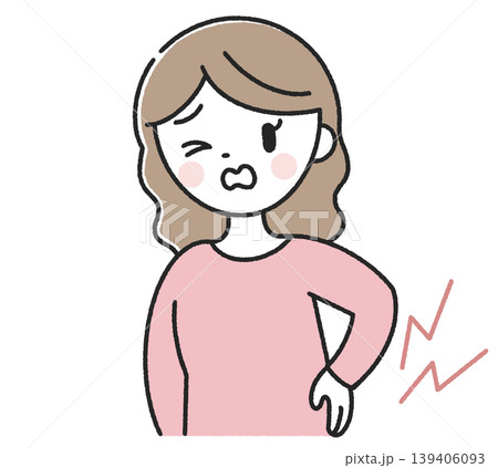 腰が痛い女性 腰が痛い女性 139406093