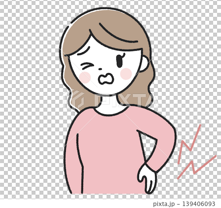 腰が痛い女性 腰が痛い女性 139406093