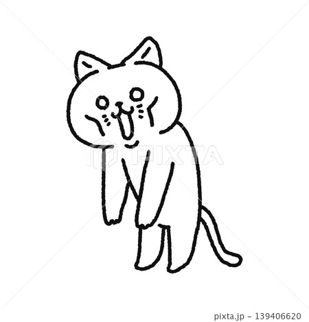 ふらふらで疲れっきているネコ　線画 139406620