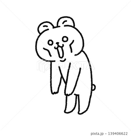 ふらふらで疲れっきているクマ 線画 ふらふらで疲れっきているクマ 線画 139406622