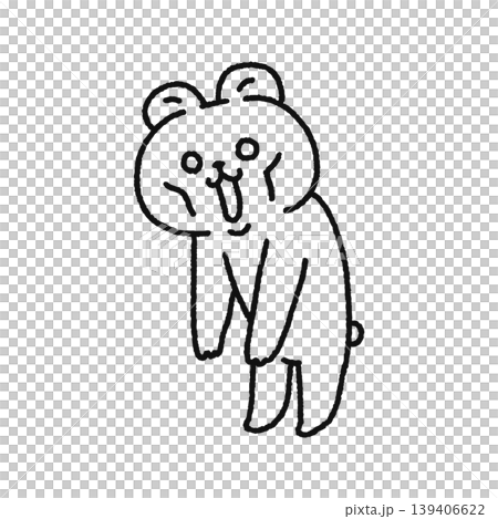 ふらふらで疲れっきているクマ 線画 ふらふらで疲れっきているクマ 線画 139406622