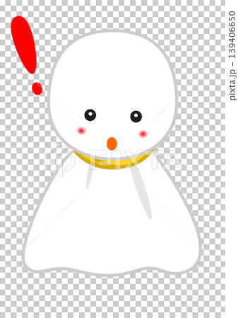 びっくりした表情のてるてる坊主　驚く・ショック　キャラクター　イラスト 139406650