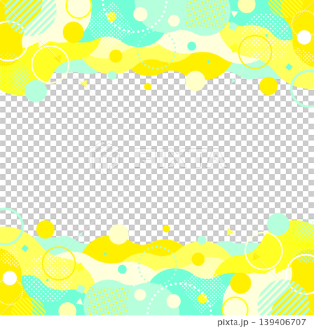 Bright and pop abstract frame in yellow and light blue, 3_square Bright and pop abstract frame in yellow and light blue, 3_square 139406707