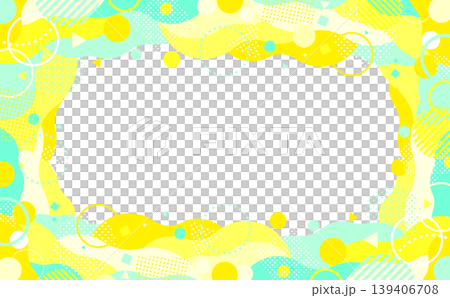 A bright and poppy abstract frame in yellow and light blue (horizontal) A bright and poppy abstract frame in yellow and light blue (horizontal) 139406708