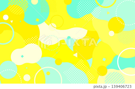黄色と水色の明るくポップな抽象背景_横 黄色と水色の明るくポップな抽象背景_横 139406723