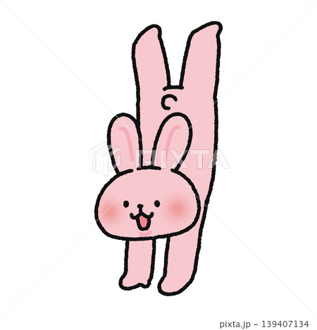 逆立ちするかわいいウサギ 139407134
