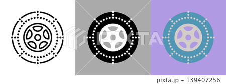 車のタイヤチェーンアイコン 139407256