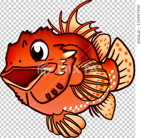 可愛的魚類插圖:「蝎子魚」(向量格式,白色背景上的單張圖片) 可愛的魚類插圖:「蝎子魚」(向量格式,白色背景上的單張圖片) 139407492