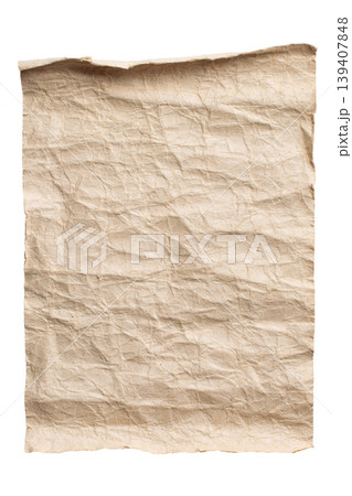 Old brown paper isolated on a white background 139407848