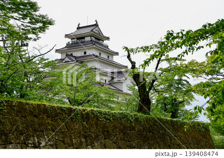 春の新緑と鶴ヶ城 春の新緑と鶴ヶ城 139408474