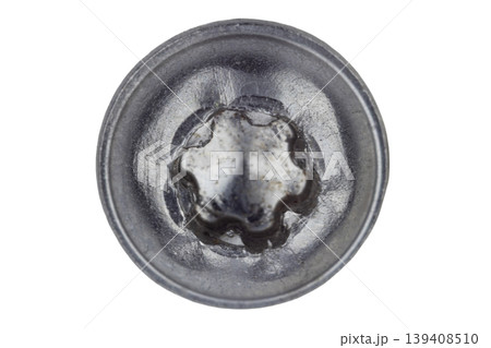 Torx screw head macro isolated on white 139408510