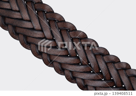 Close Up Of Braided Leather Belt 139408511
