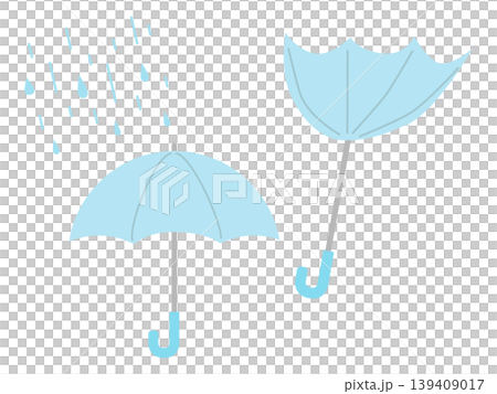 一把雨傘和雨滴的簡單插圖。 139409017