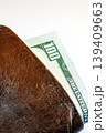 Leather Wallet with One Hundred Dollars. Cash Money in Brown Wallet Close Up 139409663