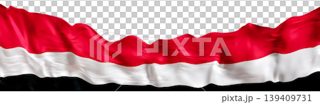 National flag of Yemen shown prominently with red, white, and black stripes, highlighting the flag's design on a clear background. The focus is on the flag's colors and layout National flag of Yemen shown prominently with red, white, and black stripes, highlighting the flag's design on a clear background. The focus is on the flag's colors and layout 139409731
